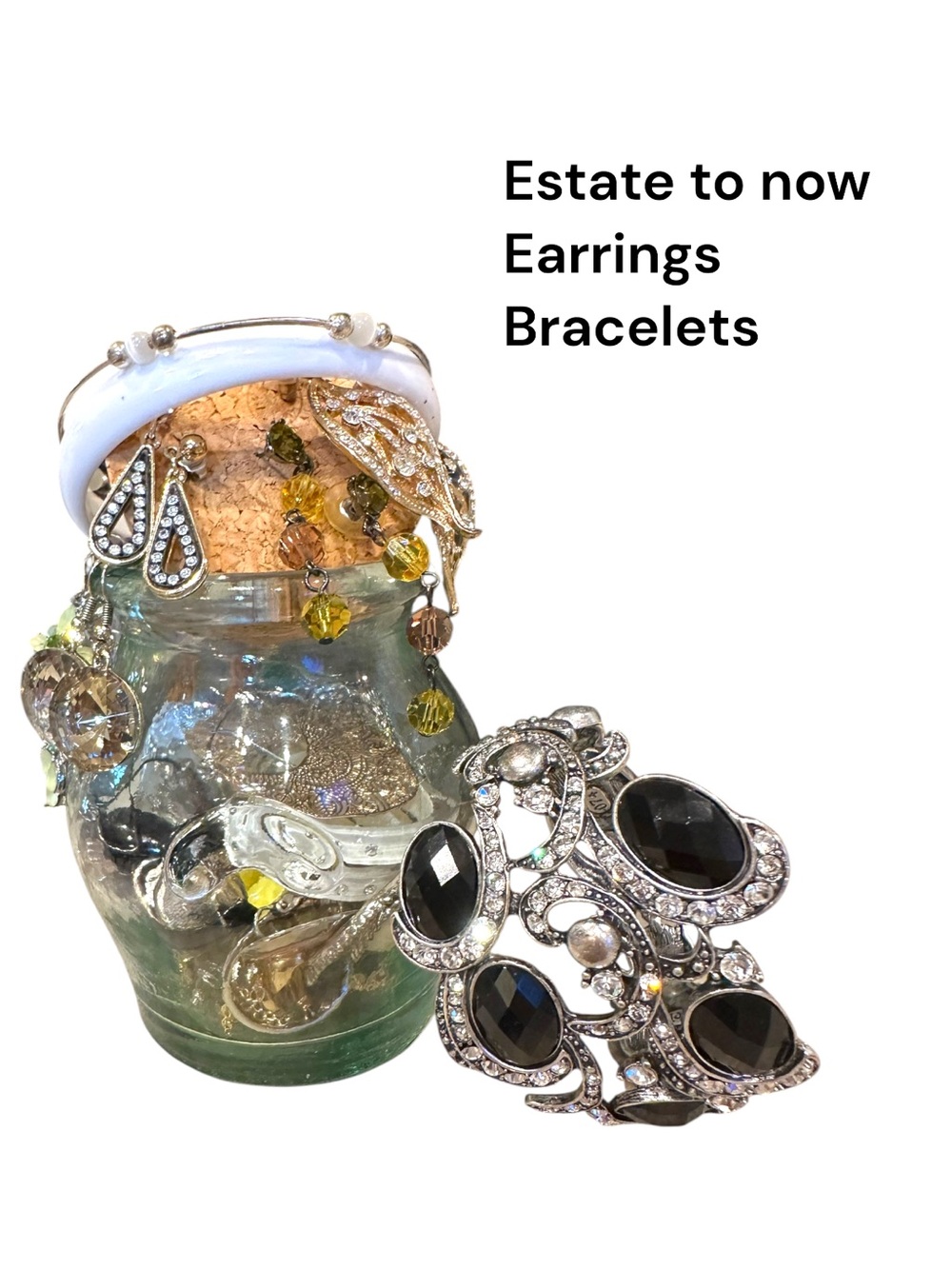 Estate to now Earrings & Braclets  includes SOL cuff clamper signed